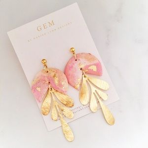 Statement earrings | polymer clay | pink |
